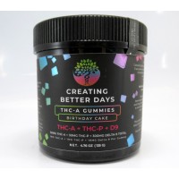 Creating Better Days THC Gummies - Birthday Cake Flavor - THCA + THCP + Delta 9 Gummies 360 MG (20 servings)